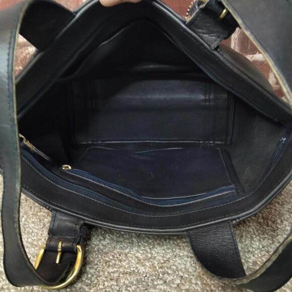 Coach Waverly 4133 Vintage Tote Handbag Black Glovetanned Leather - Picture 9 of 9